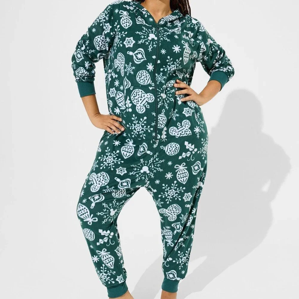 ❤️NWT TORRID PAJAMA DISNEY CHRISTMAS HOLIDAY MICKEY MOUSE ONESIE PLUS - Picture 10 of 12